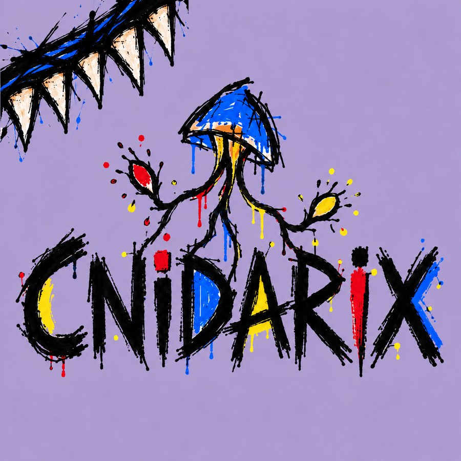 Cnidarix logo: a hand-painted jellyfish above the word Cnidarix